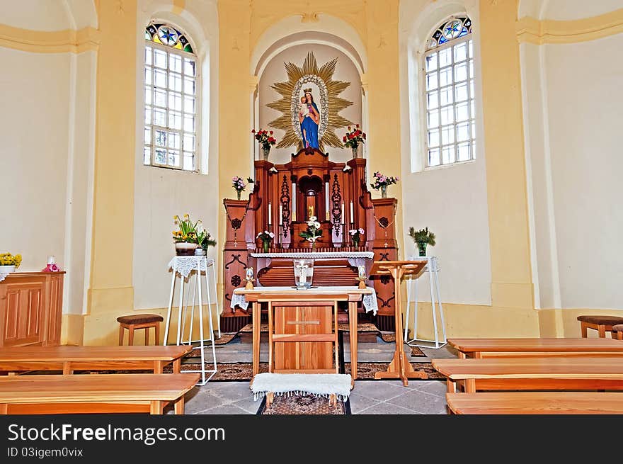 Beautiful chapel interior, picture taken in the Czech Republic, Europe.