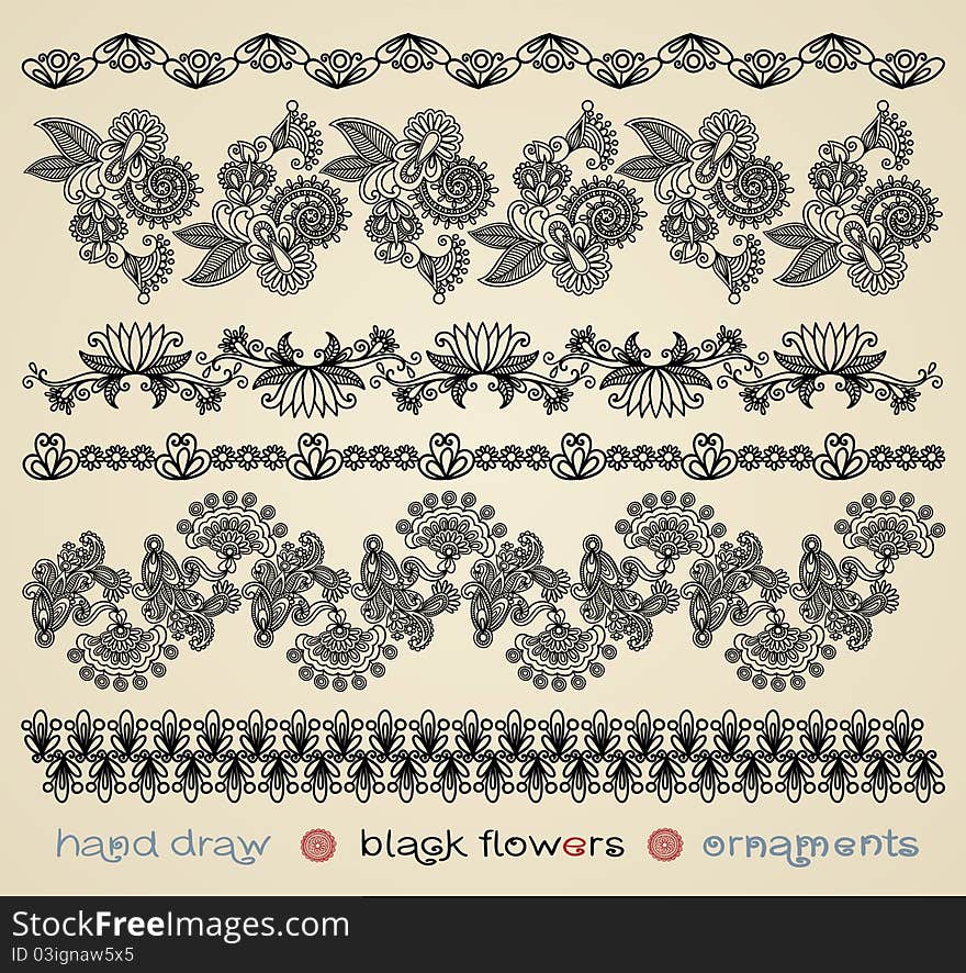 Black flowers ornaments