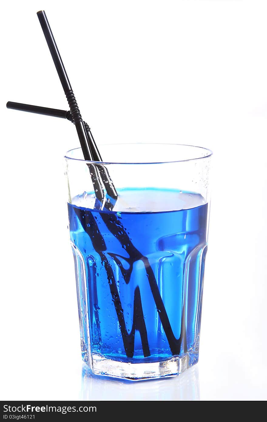 Glass With Blue Cocktail