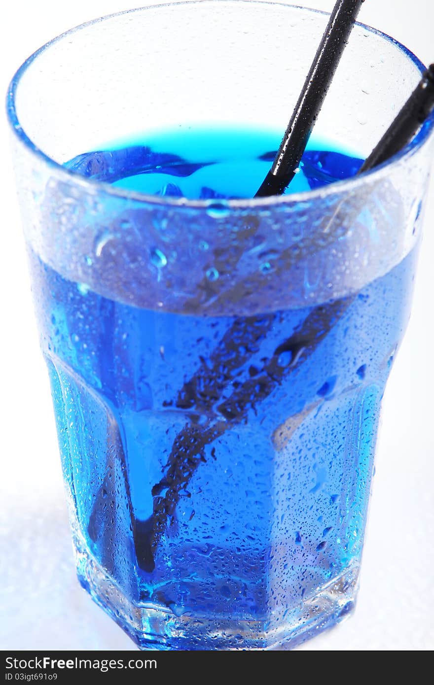 Glass With Blue Cocktail