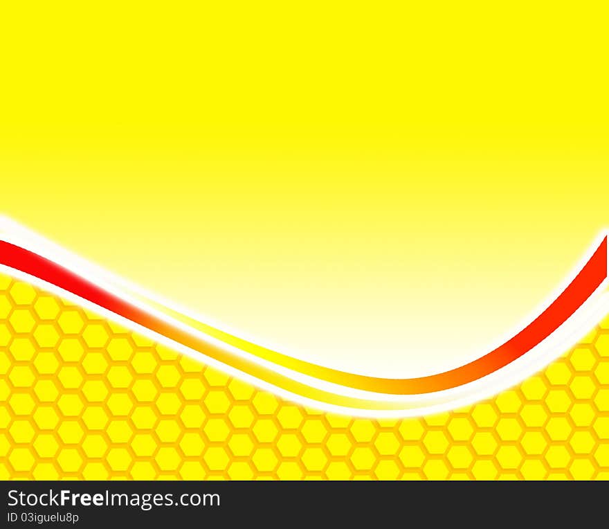 Yellow cartoon background with line