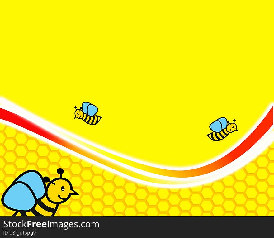 Yellow cartoon background with line