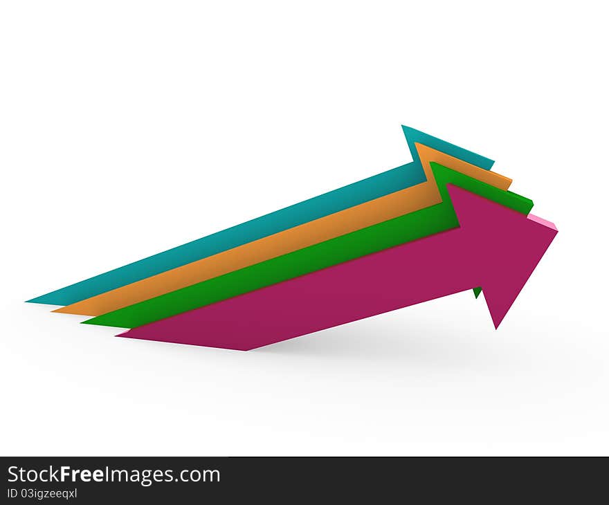 3d arrow high success blue green pink business. 3d arrow high success blue green pink business