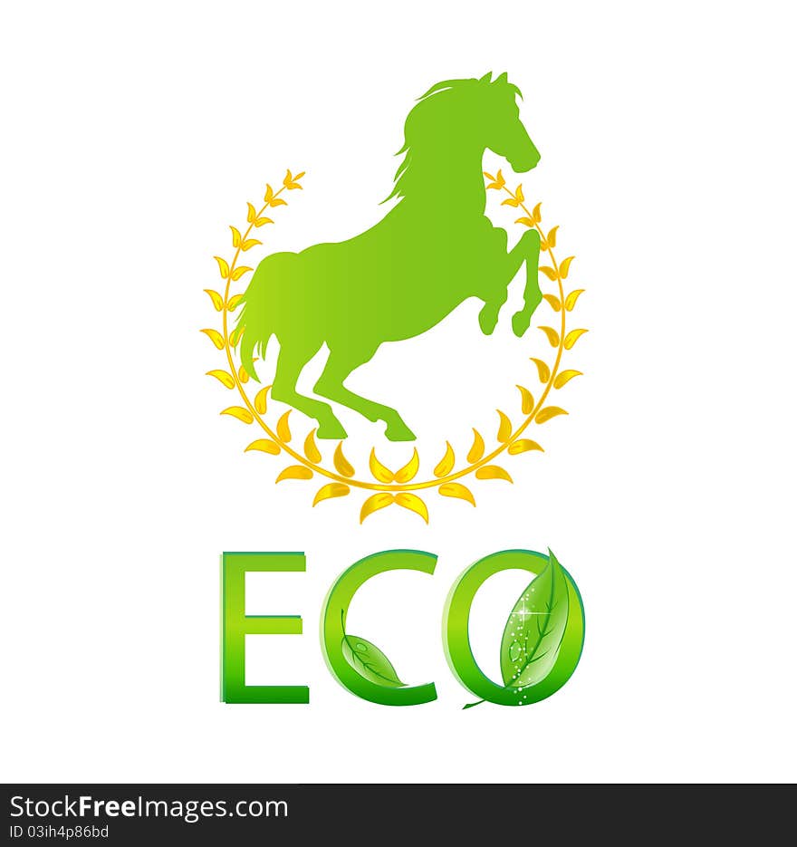 Glass eco symbol green color isolated