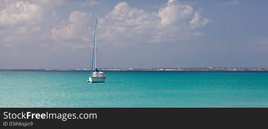 Sailboat Anchored in St. Maarten