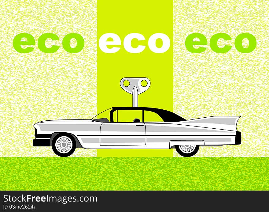 Car on green background