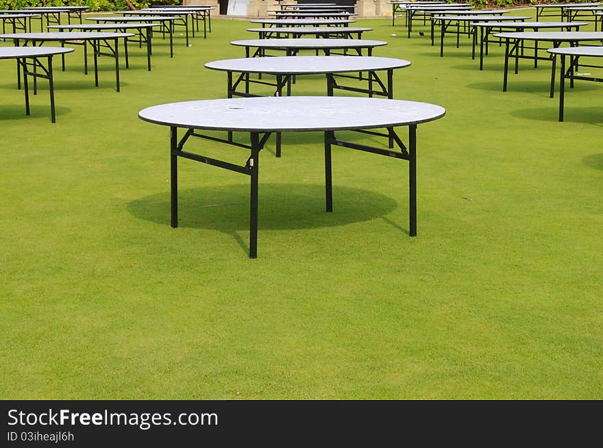 Banquet preparation on the meadow outdoor