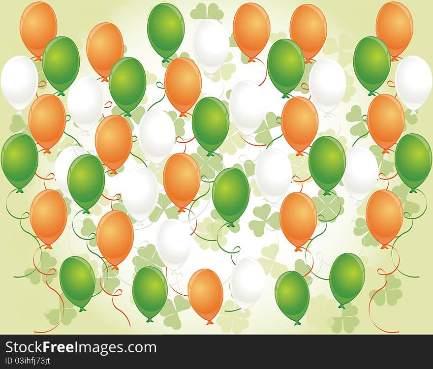 Saint Patrick's day background with balloons, illustration