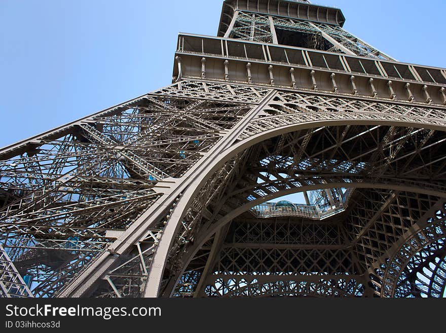 Perspective of a part of the Eiffel tower. Perspective of a part of the Eiffel tower