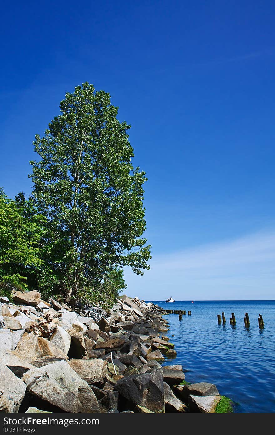 On shore of the Baltic Sea.