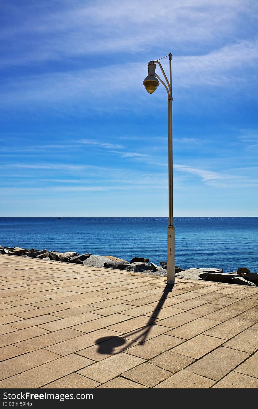 A lantern at the pier in Sassnitz (Germany).