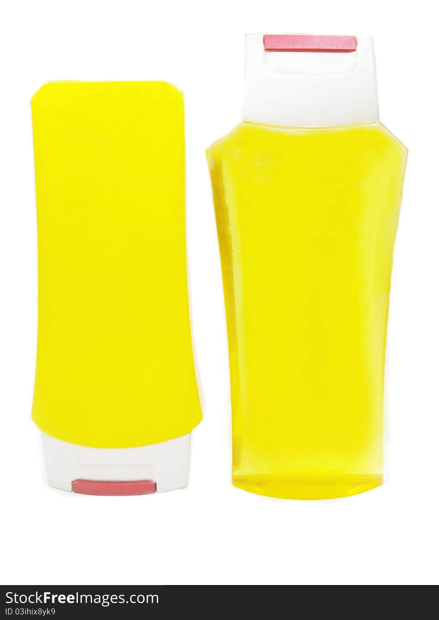 Two shampoo bottles