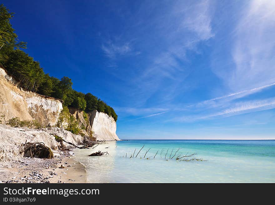 On shore of the Baltic Sea on the island Ruegen (Germany).