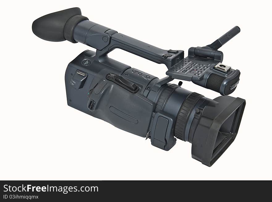 Digital video camera on a white background. Digital video camera on a white background