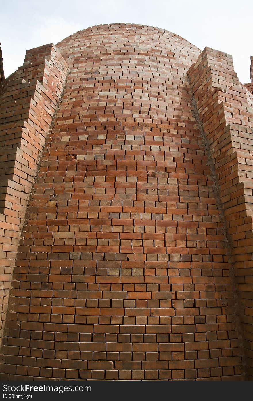 The construction of brick kiln.