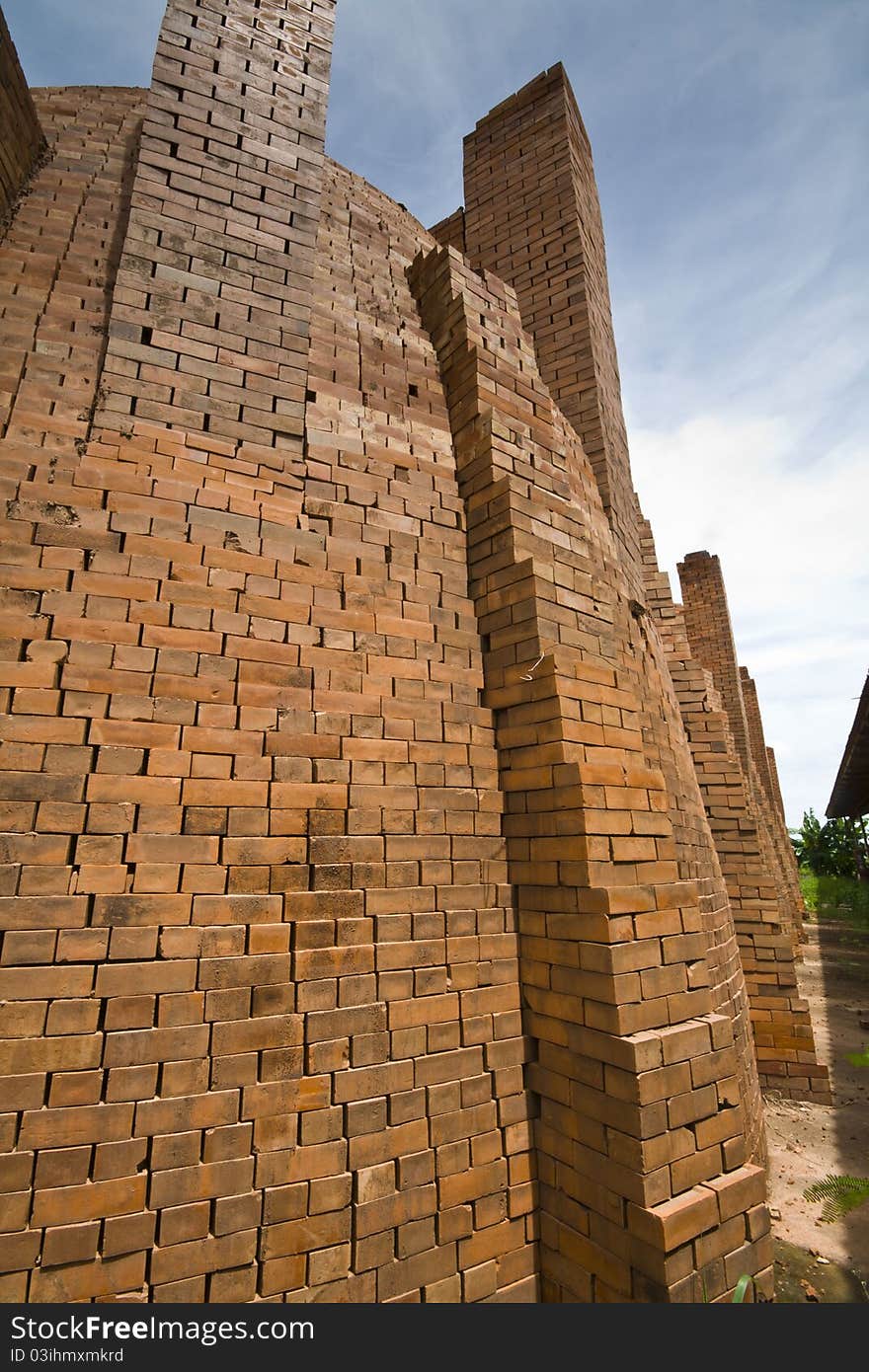 The construction of brick kiln.