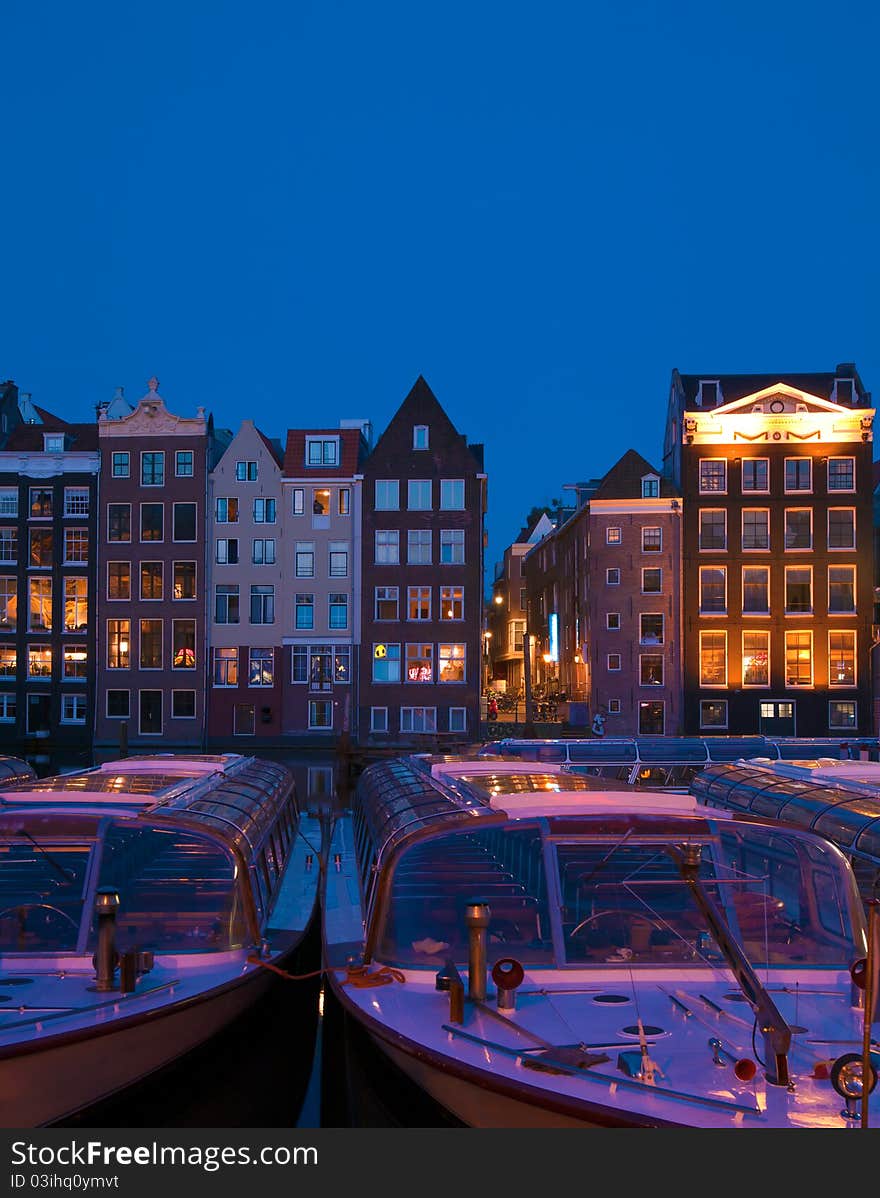 Canal houses on Singel, Amsterdam, Netherlands