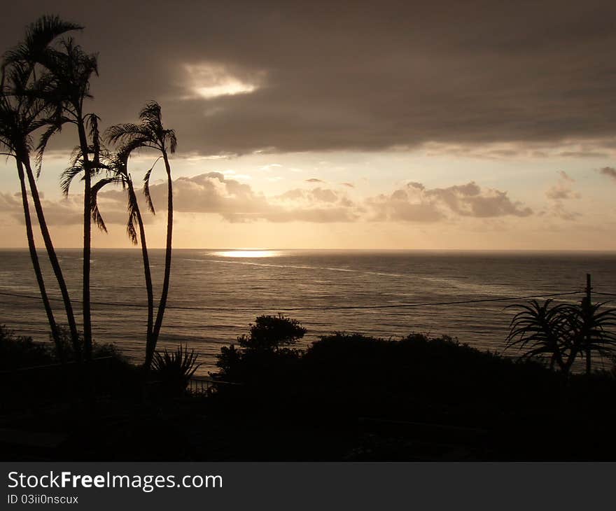 Sunset over the Indian Ocean in South Africa. Sunset over the Indian Ocean in South Africa