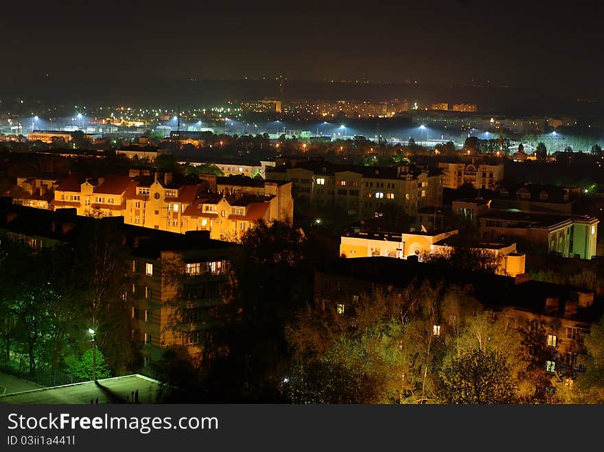 Cityscape with blocks of flats at night. Cityscape with blocks of flats at night