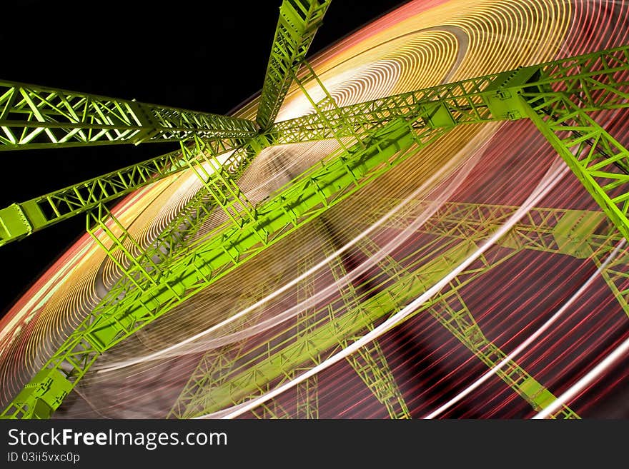 A Ferris Wheel, working at night in the Albacete�s Feria