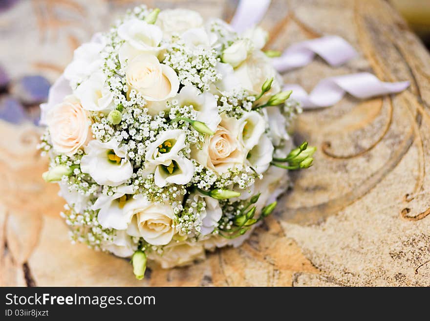 Close up of wedding bouquet