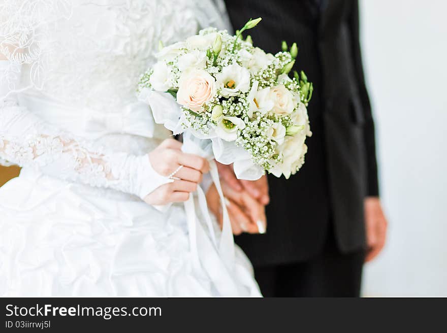 Close up of wedding bouquet