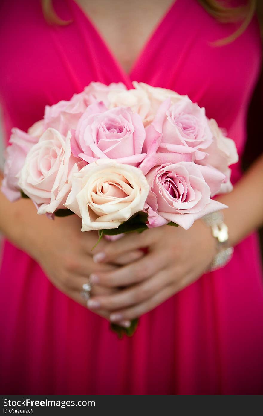 A close up of a wedding bouquet