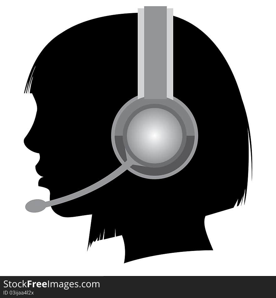 Girl with headphones and microphone