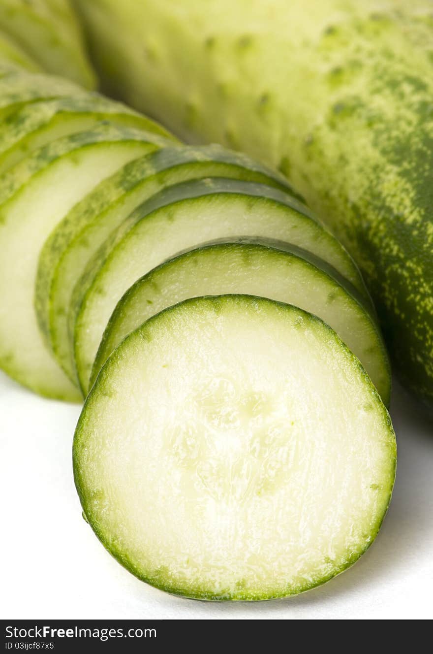 Clse-up shot cucumber slices