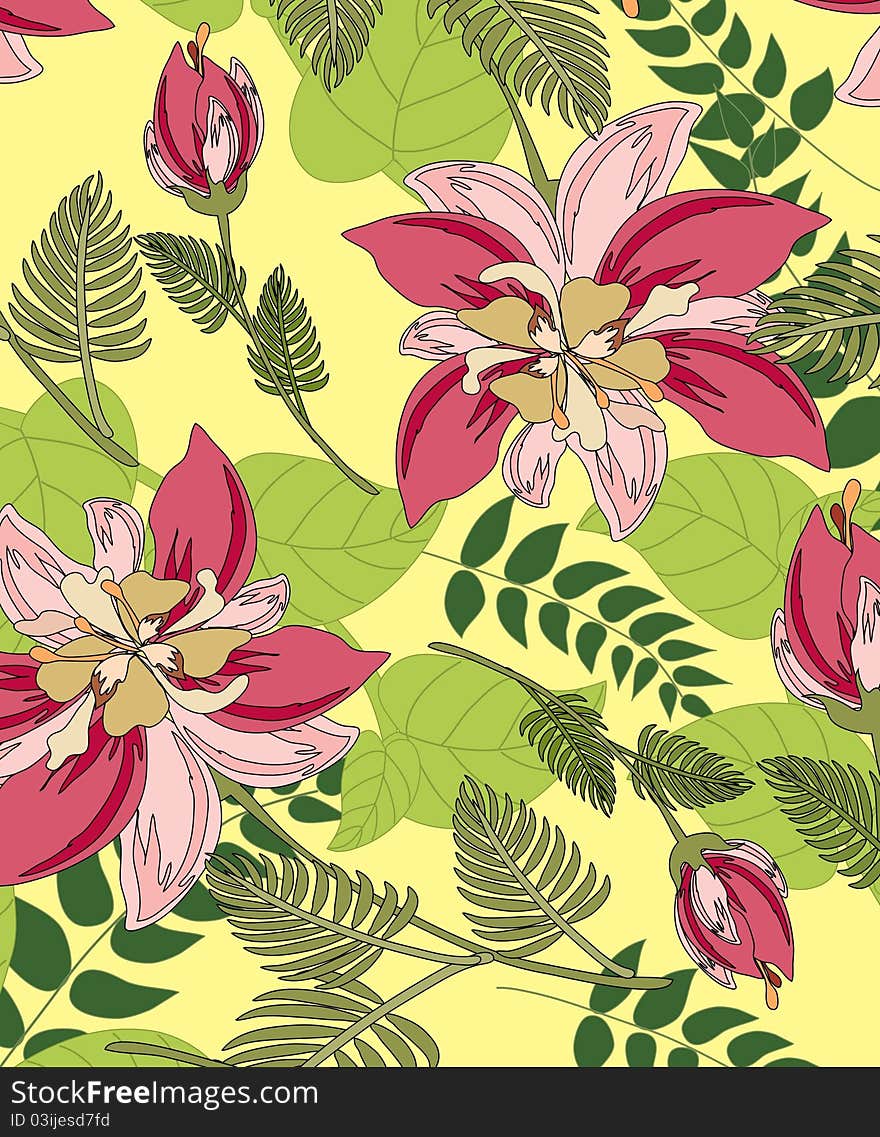 Beautiful a seamless pattern floral