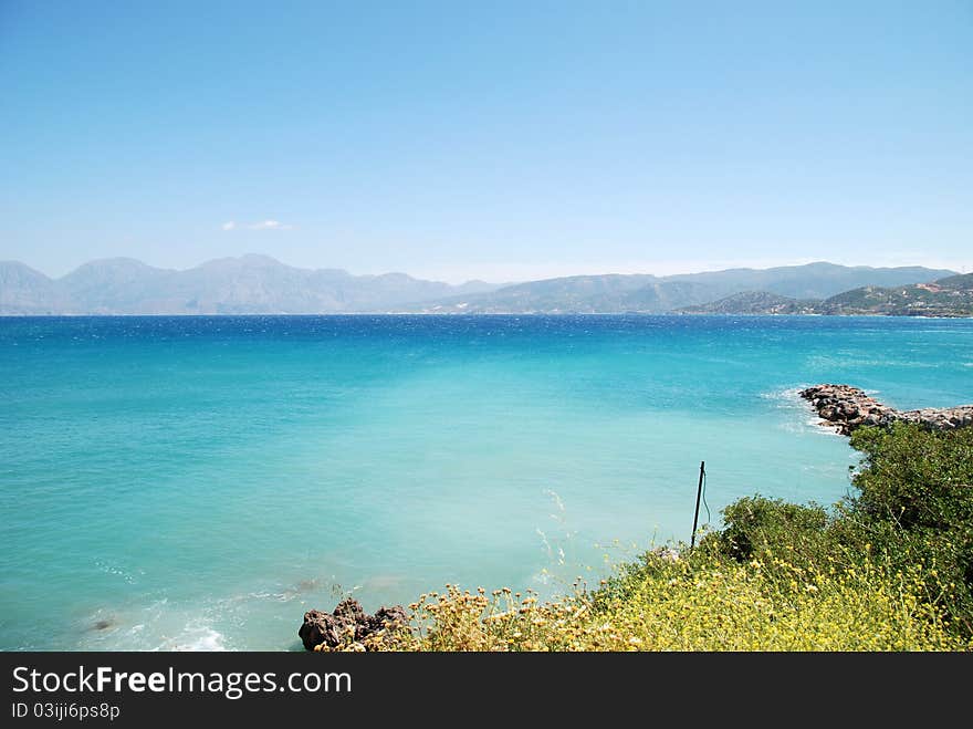 Amazing blue sea near Agios Nikolaos. Amazing blue sea near Agios Nikolaos