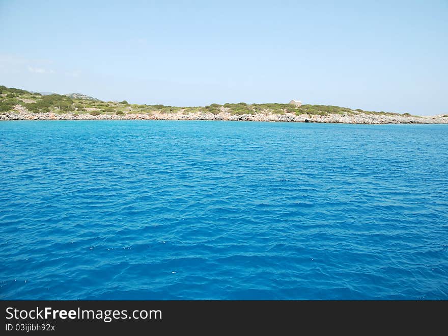 Light blue Cretan sea near Agios Nikolaos