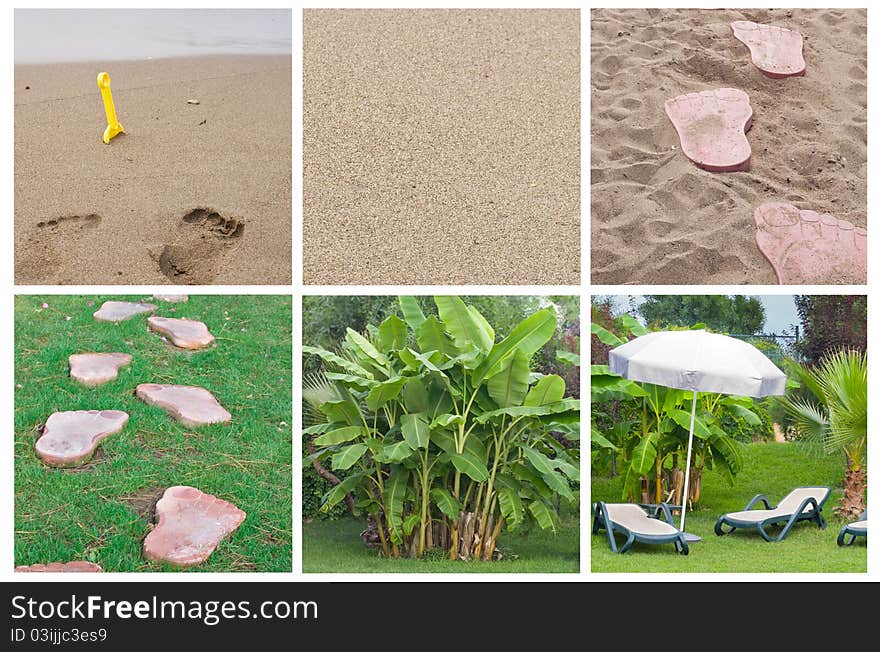 Summer beach collage