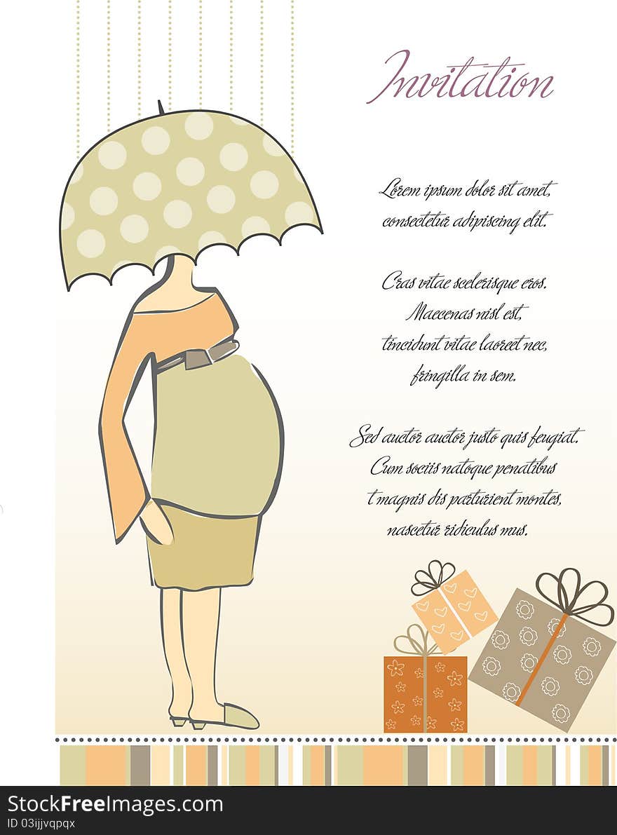 new baby shower invitation with pregnant expectant mother