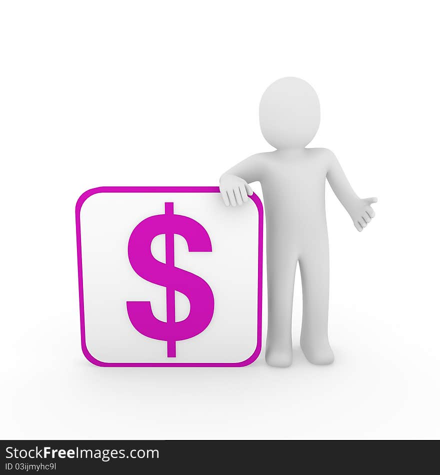 3d human man dollar purple finance money currency. 3d human man dollar purple finance money currency