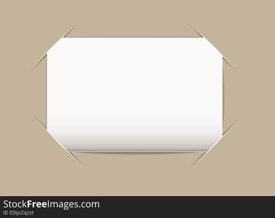 Plain blank business card stuck on beige card background. Plain blank business card stuck on beige card background