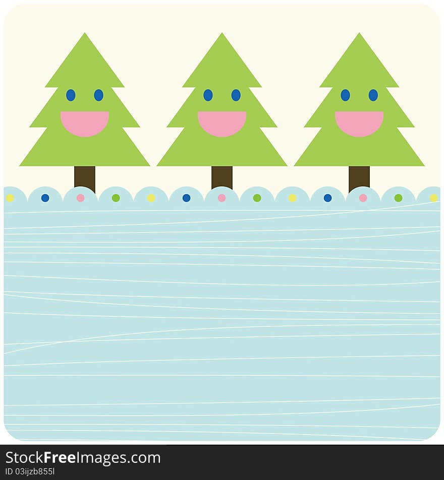 Vector tree of christmas card