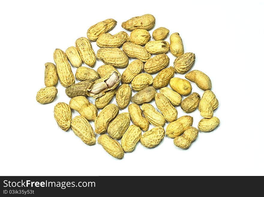 Peanuts isolated on white