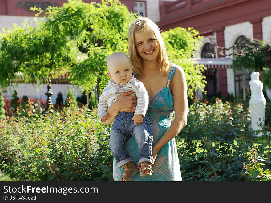 Beautiful woman and baby