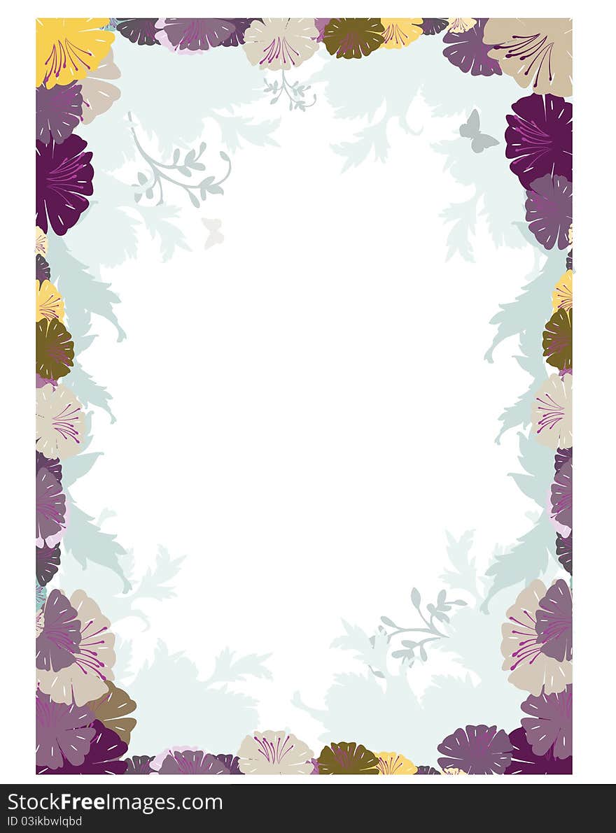 Frame with flowers, ideal for letters and cards. Frame with flowers, ideal for letters and cards