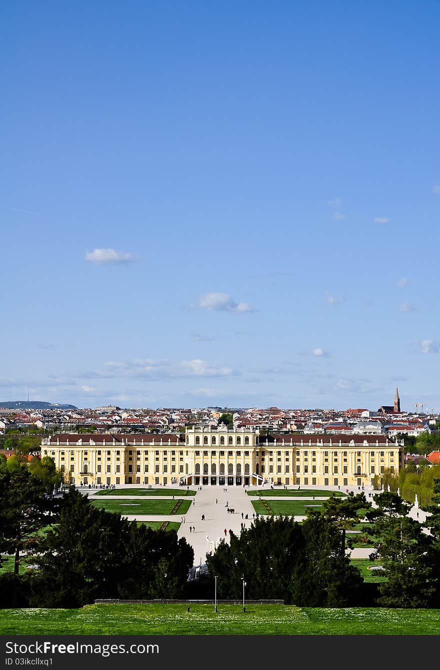 Panoramic View Over Castle SchÃ¶nbrunn