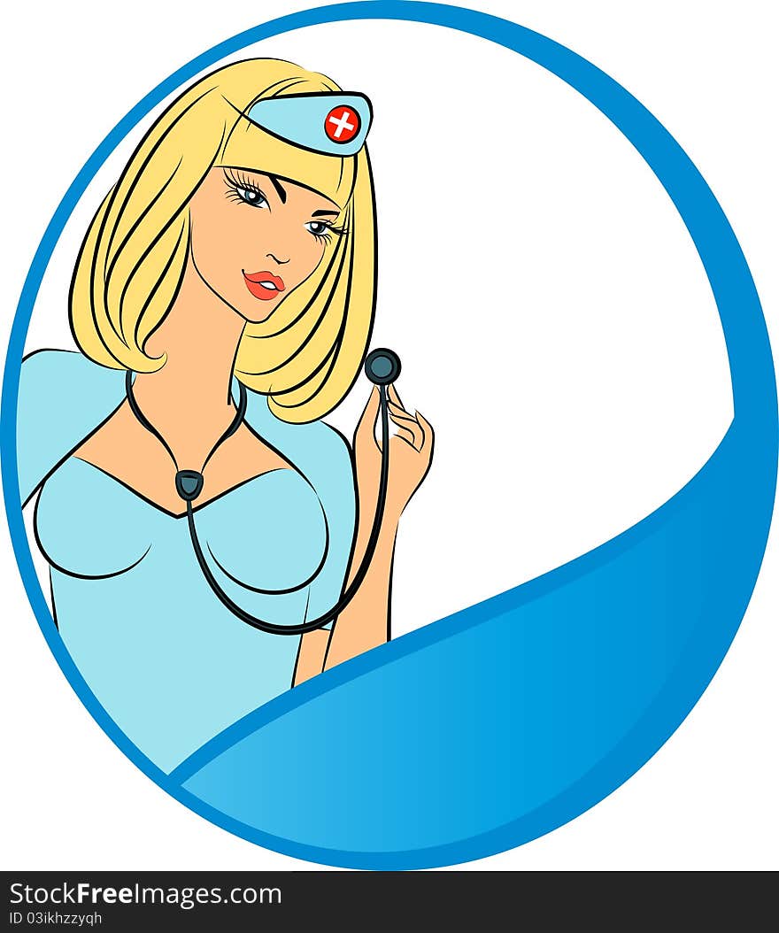 Nurse with stethoscope .