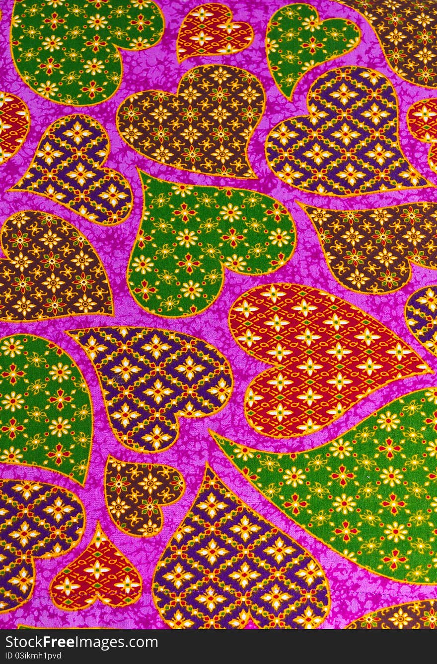 Lai Thai is a heart shape on the fabric. Lai Thai is a heart shape on the fabric.