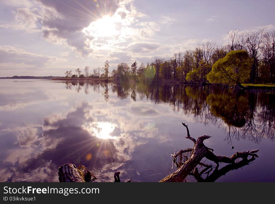 Evening Lake Landscape