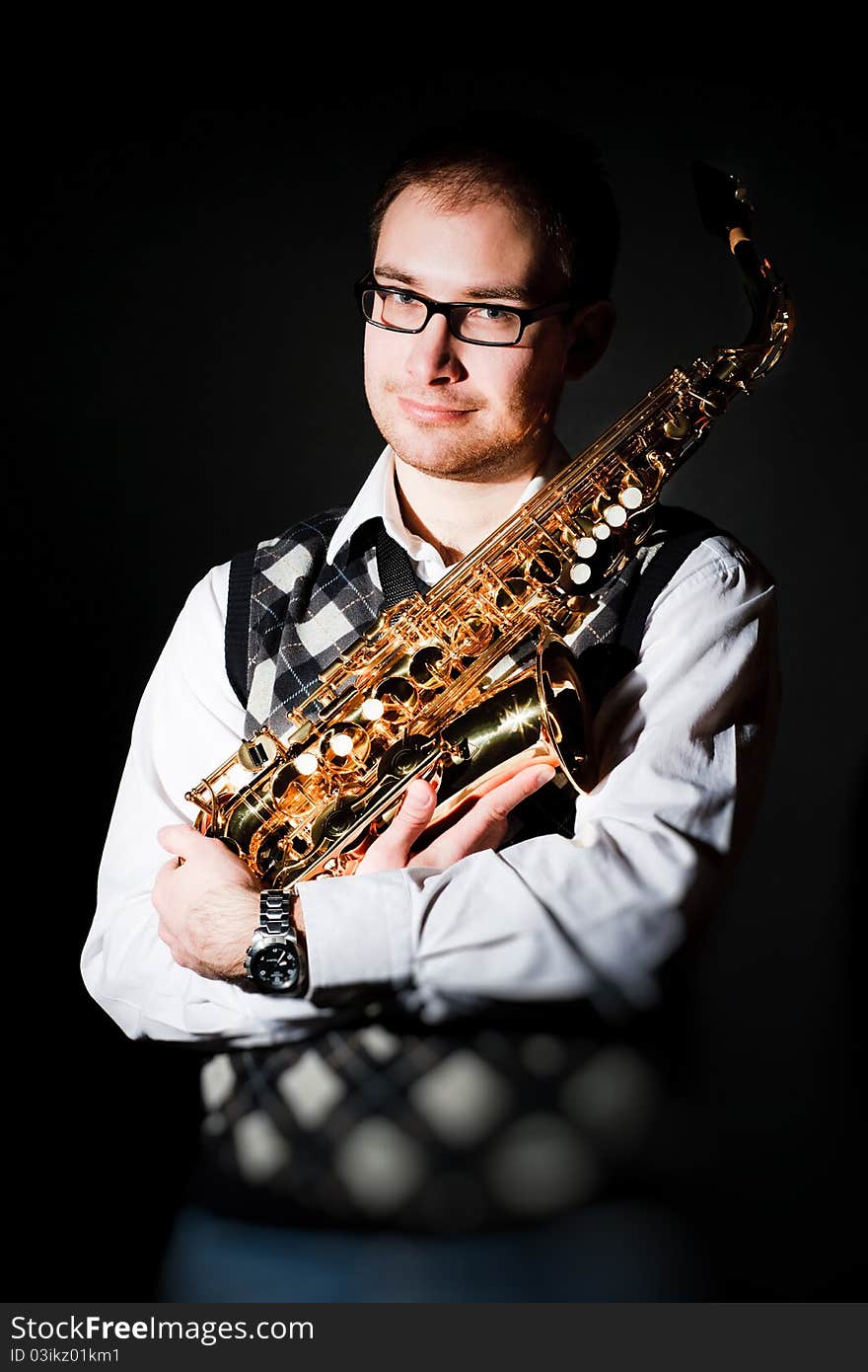 Portrait Of A Man With A Saxophone