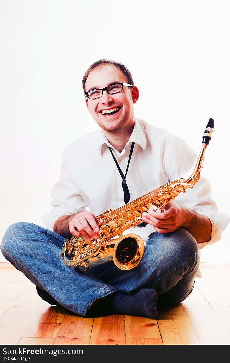 Portrait Of A Man With A Saxophone