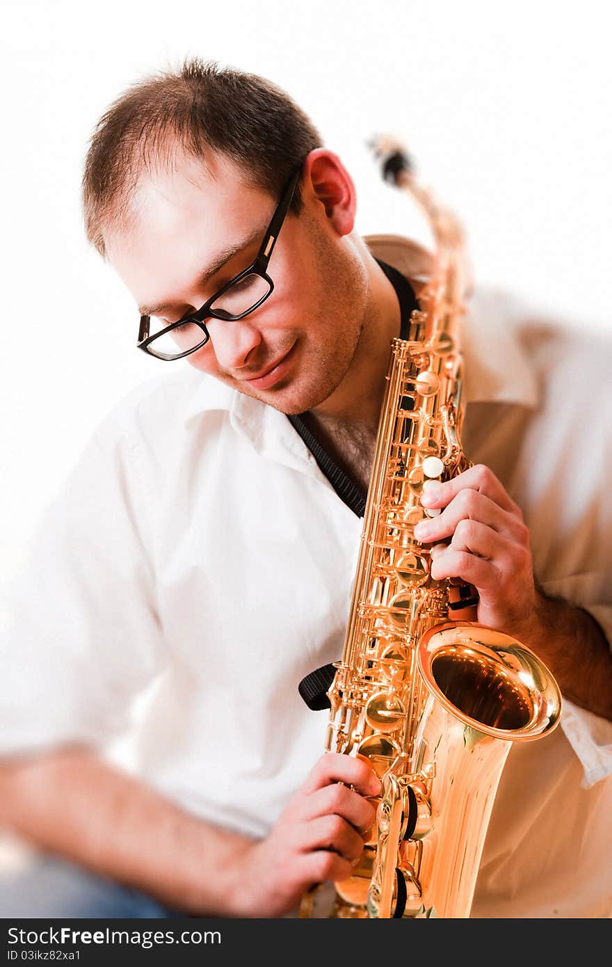 Portrait Of A Man With A Saxophone