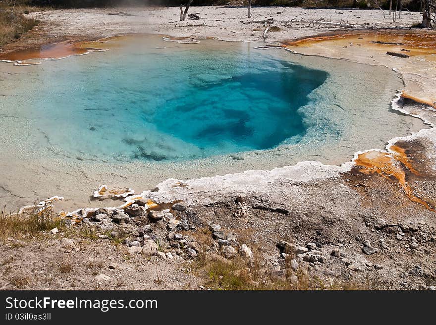 Hot spring. Natural pool in Yellowstone. Hot spring. Natural pool in Yellowstone