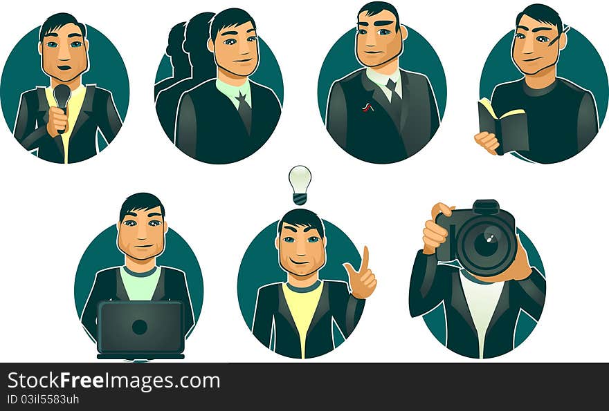 7 Icons Of Successful Men In Vector