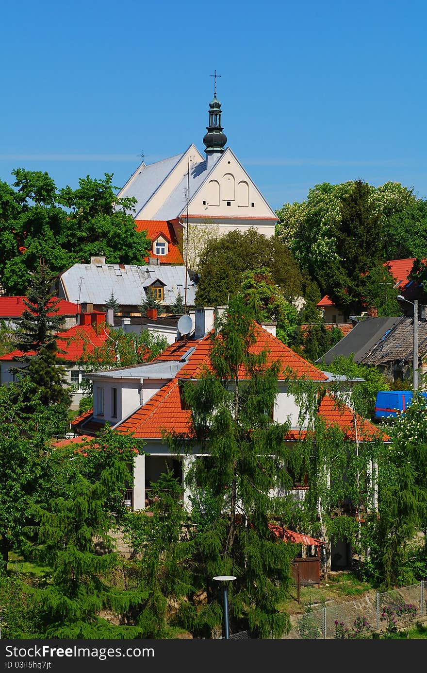 Spring day, old Renaissaice City in Sandomierz. Poland.